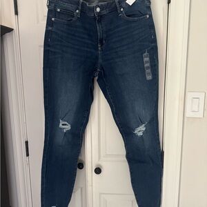 GAP Dark Blue Distressed Skinny Jeans